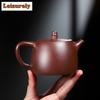 210ml Handmade Yixing Purple Clay Teapot Handmade Carved Handuo Pot Raw Ore Purple Zhu Mud Kettle With Infuser Zisha Tea Set Tea