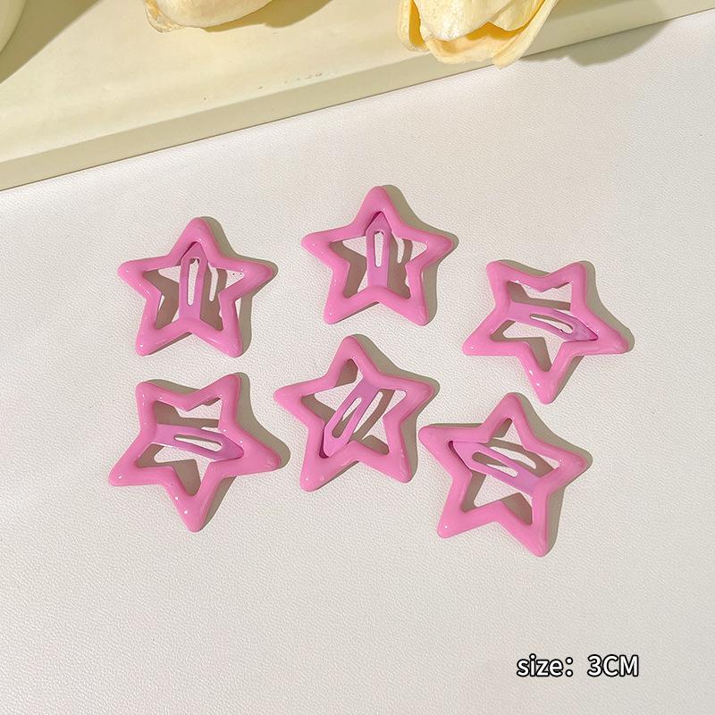 Y2K Dopamine Color Pentagram Small Hair Clip for Women & Kids - Cute Bangs & Side Hair Accessory