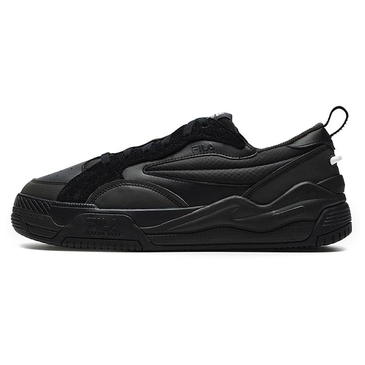 FILA Canestro Leather Comfortable Versatile Shock Absorbing Durable Low Top Retro Basketball Shoes Men sneaker Black F12M241603FBA