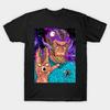 Men Black Print T-shirt Live Long No-Cut Transfer Paper Print Cotton Tshirt