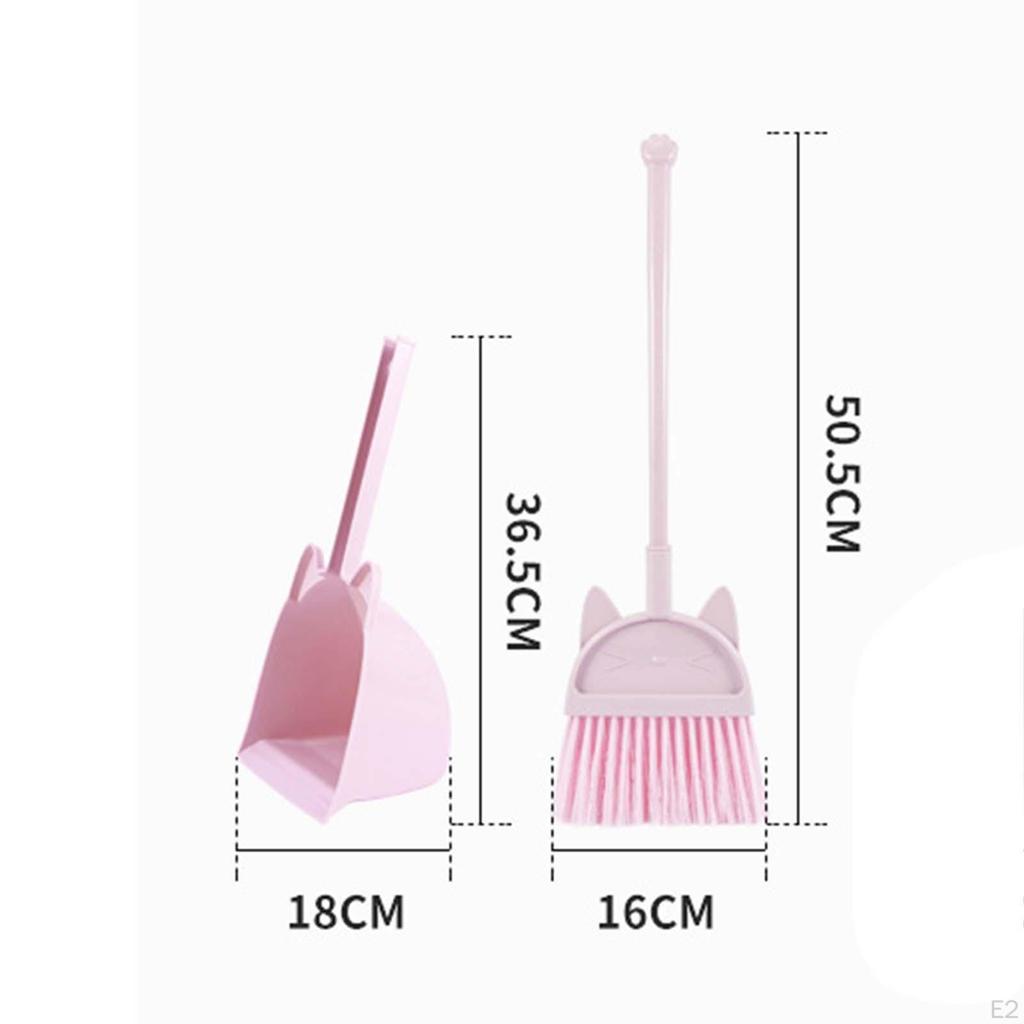 Children Cleaning Broom Dustpan Set, Kids Sweeping House Toy Set for Age Boys Birthday