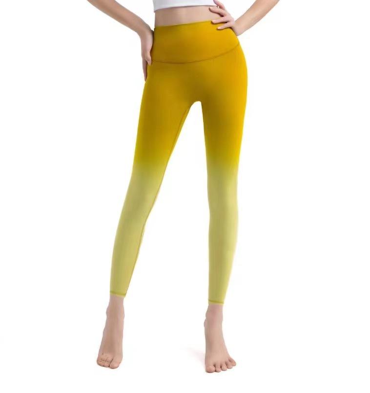 Nude Feeling Gradient High Waist Yoga Pants for Women - Tummy Control, Butt Lift, Double-Brushed Fitness Leggings