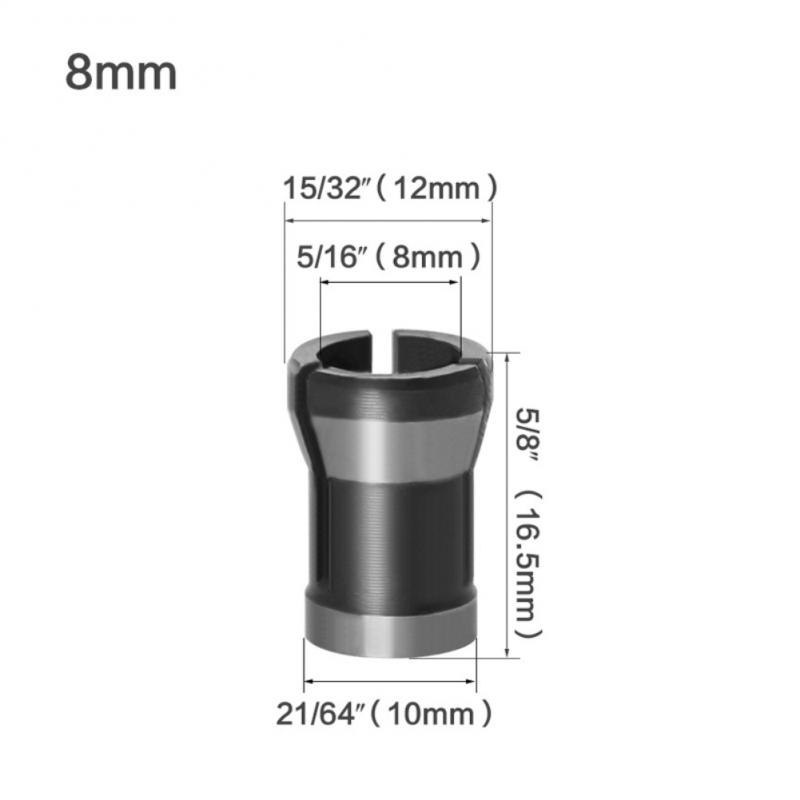 

3PCS/Set Precision Collets 6.35mm 8mm 6mm Collet Chuck Engraving Trimming Machine Electric Router Milling Cutter Accessories 8mm