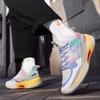 Sneakers Couple Street Trend New Multi-color Sneakers Basketball Shoes Men's High Elastic and Lightweight Autumn and Winter Breathability