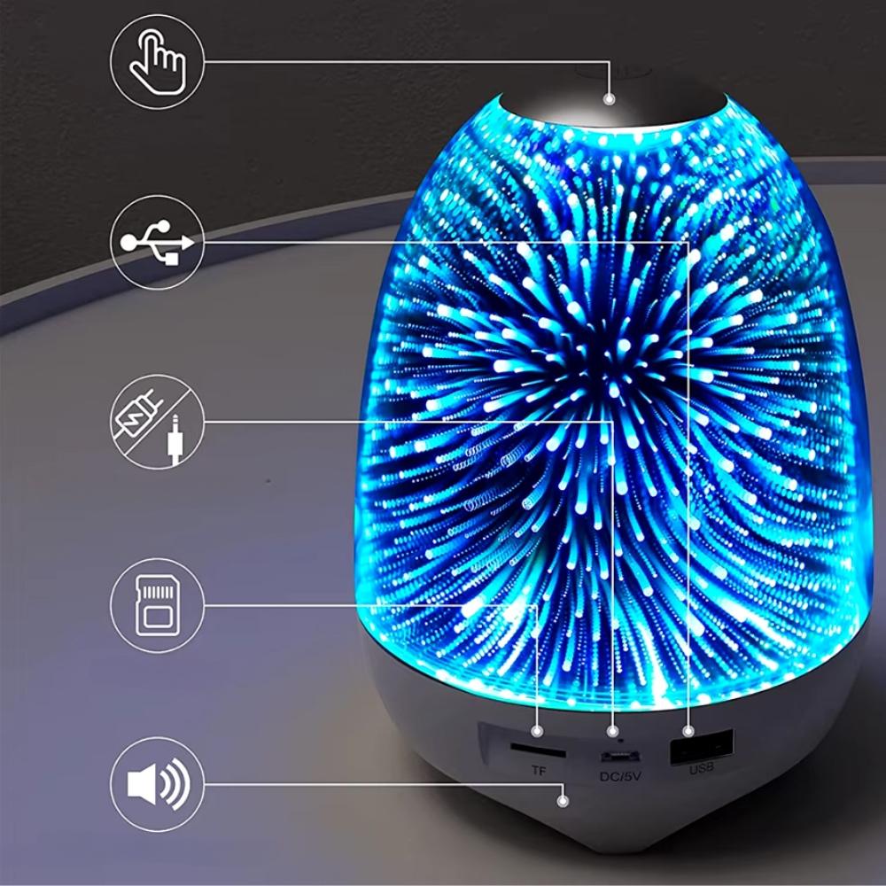 Bluetooth speaker night light with fm radio sd card wireless usb bass