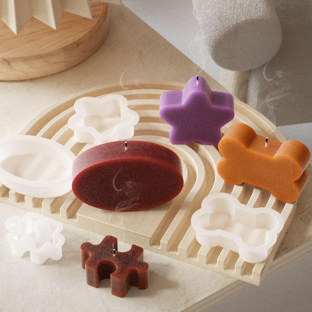 DIY Silicone Mold for Epoxy: Oval, Bone, Puzzle, Star, Square, Rectangular, Candle, Stone, Soap, Diffuser
