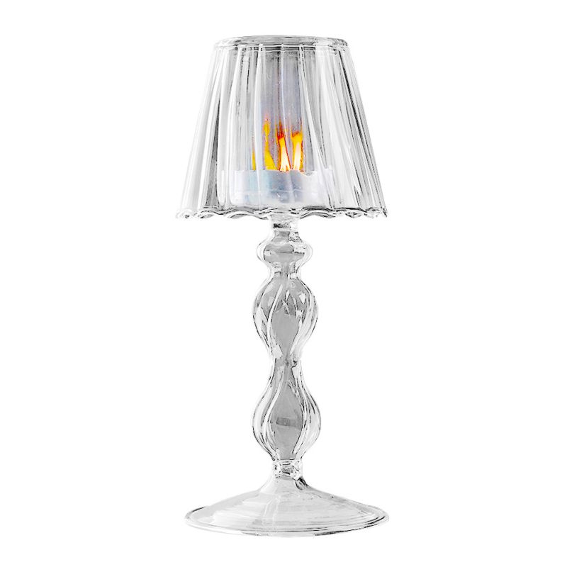 18,5 cm Vintage sticlă lumânare suport romantic lumânare lampă de masă formă sfeșnic Nordic nuntă petrecere desktop decorare