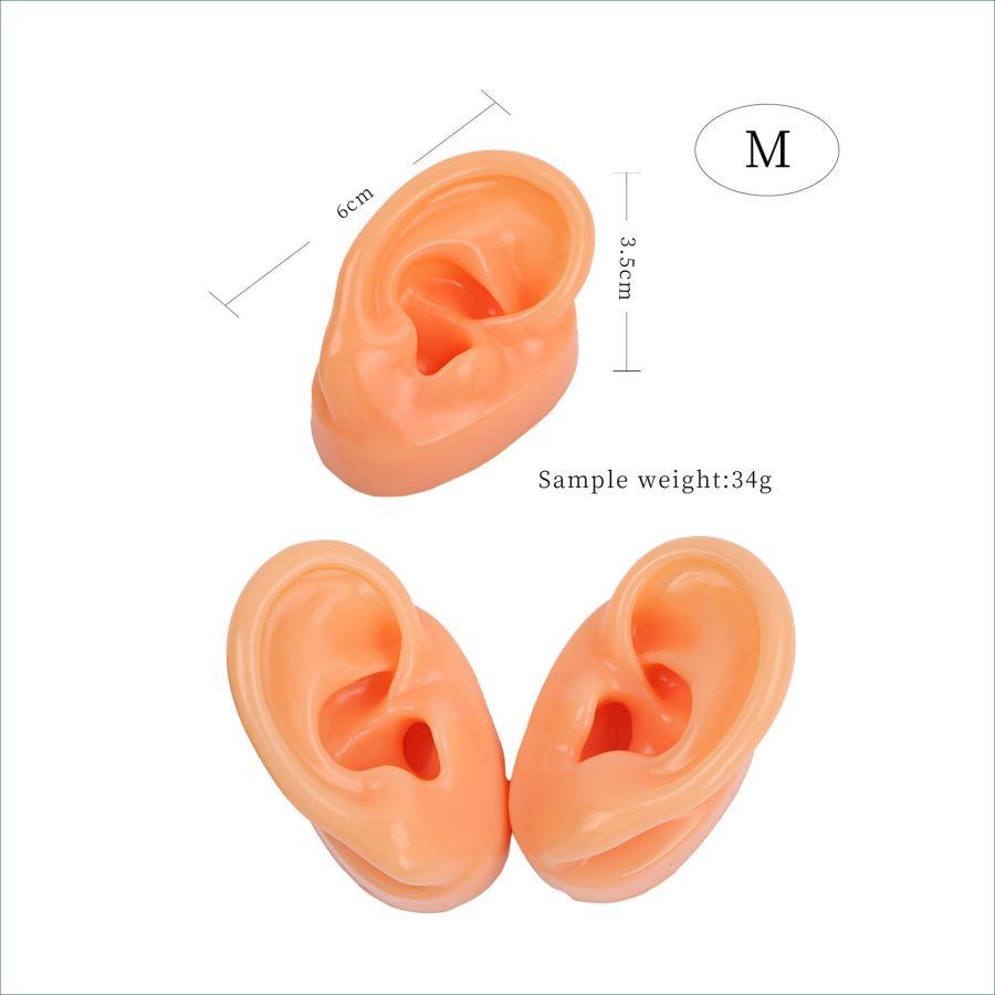 1 szt. Miękki silikonowy model ucha do ćwiczeń tatuażu, ekspozycja biżuterii, narzędzia do przekłuwania, narzędzie do ekspozycji kolczyków, akrylowy zestaw stojaków ekspozycyjnych