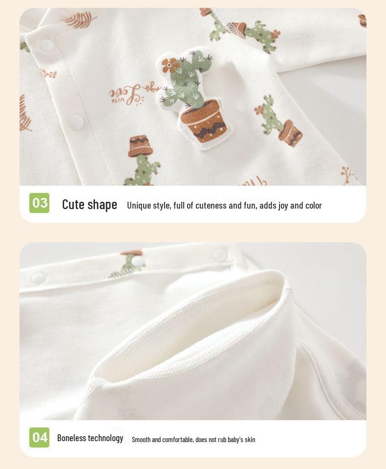 Class A Pure Cotton Baby Romper for Newborns - Unisex Spring & Autumn Crawling Outfit, Autumn & Winter Pajamas