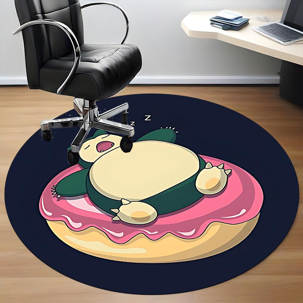 1pc Pokémon Sleepy Donut Office Round Area Rug,  Under Office Chairs Bedroom Living Room Home Decor a0926102