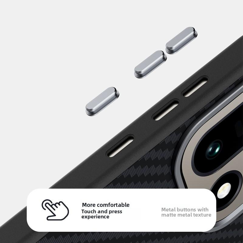 Invisible Magnet Carbon Fiber Phone Case for OnePlus 15 1+13T 13S TPU+PC Wireless Charging Hardware Lens Full Protection Cover