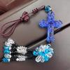 Crystal Cross Pendant Decorative Charm Ornament Crafts Household Decoration for Indoor Outdoor Traveling Car Decoration