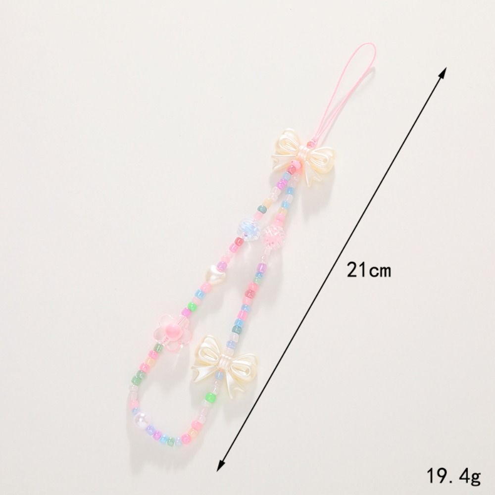 Bow Knot Cellphone Pendant Candy Colored Phone Chain New Phone Case Wrist Ring  Women