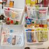 1pc-Refrigerator Storage Mesh Bag Hanging Household Classification Storage Bag Double Compartment  Storage Hanging Bag