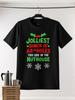 Men's Jolliest Bunch of A-Holes Christmas Graphic T-Shirt, Loose Fit Crew Neck Casual Tee