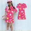 Girls Animal Print Dress Loose Fit Short Sleeve Round Neck Lightweight Summer Dress for Kids Casual Wear