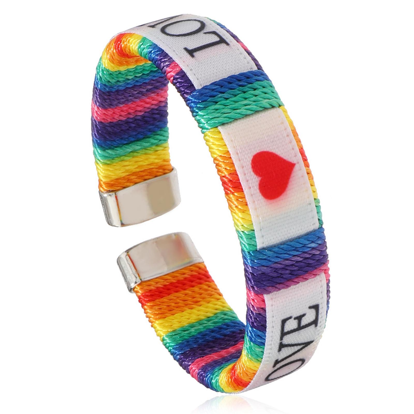 

Барвистий Райдужний Браслет Стильний Плетений Вручну Наручний Браслет Регульований Унісекс Наручний Ланцюжок Підтримка Любові та Прийняття Ювелірні Вироби