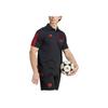 Adidas Manchester United Tiro 23 Striped Logo Football Short Sleeve Polo Shirt Men Polo Shirts Black IM0521