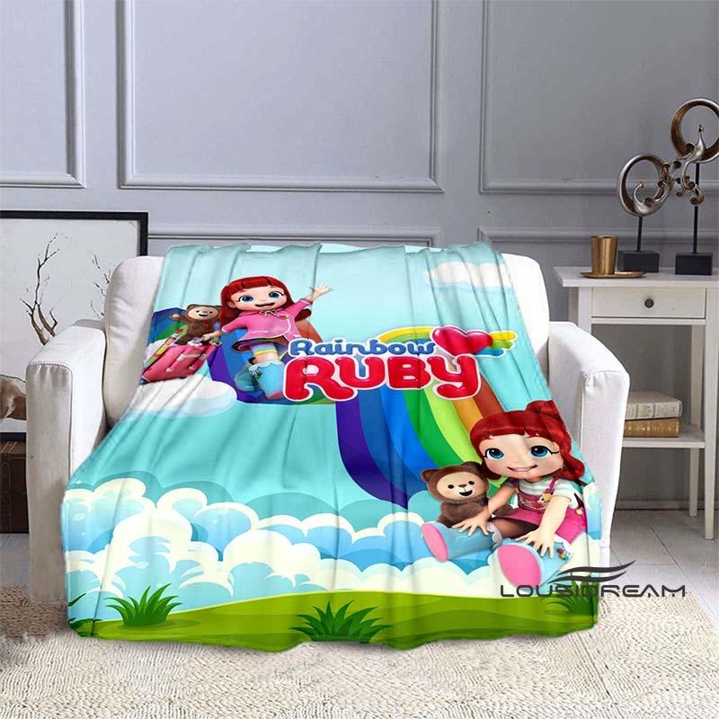 Cartoon Series Rainbow Ruby Children's Blanket Lulu and Bear Cute Blanket Intelligence and Adventure Blanket Photo A-1