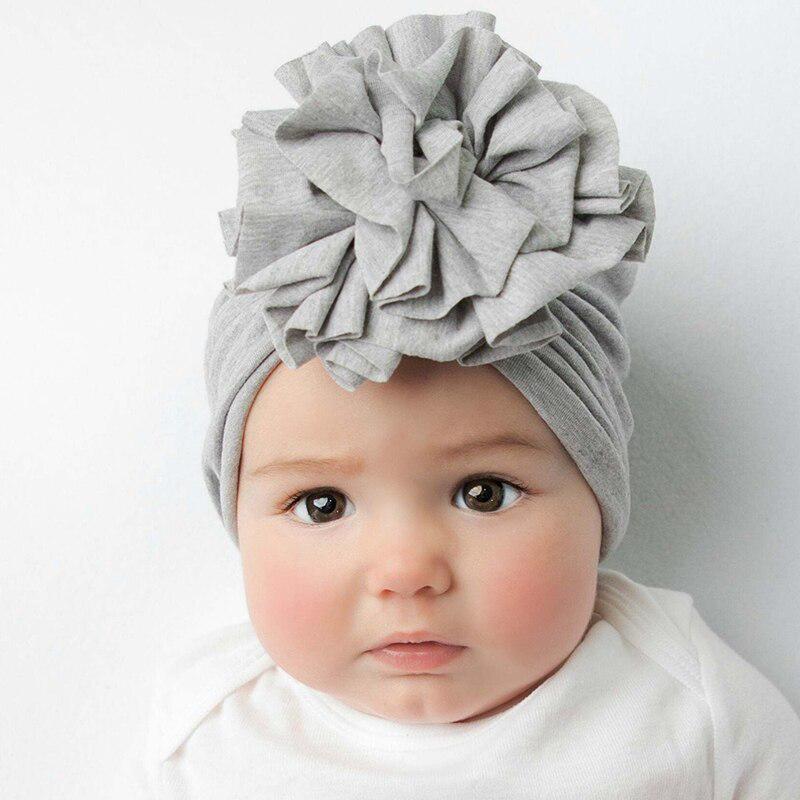 Große Blumen-Baby-Mütze, weiche Baumwolle, Baby-Accessoires, Turban, Frühling, Sommer, Kinder-Mütze