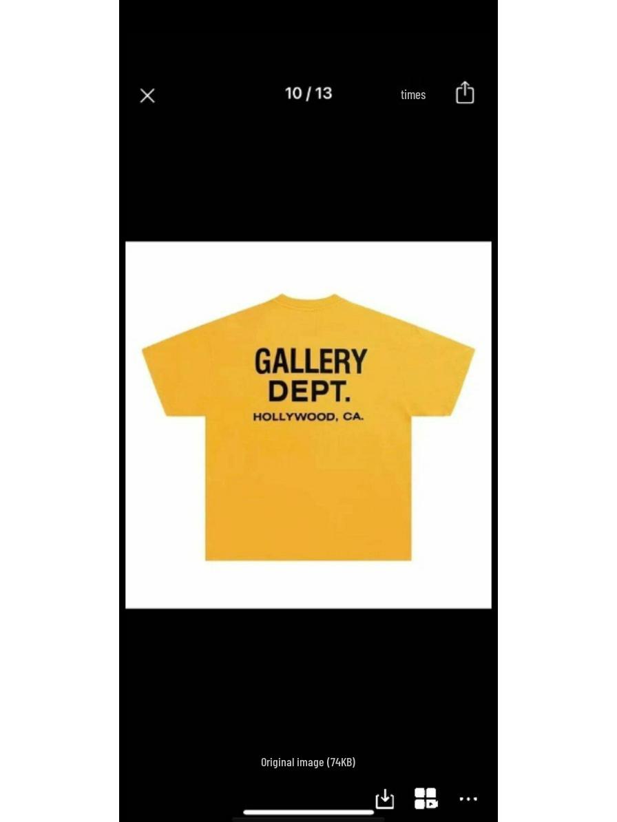 The BAY Gallery Dept Unisex Hoge Kwaliteit Dubbel Garen Katoen Patroon Print T-shirt L geel