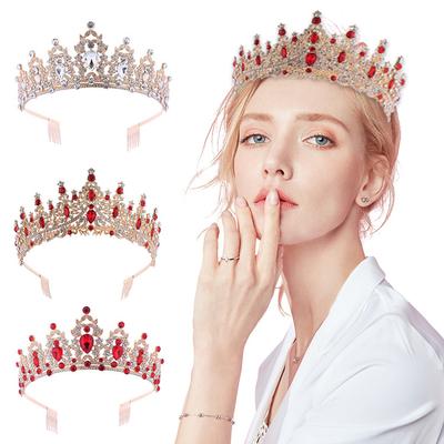 European and American Bridal Crown Tiara Alloy Crystal Wedding Hair Accessories Crown Birthday Party Headband Jewelry