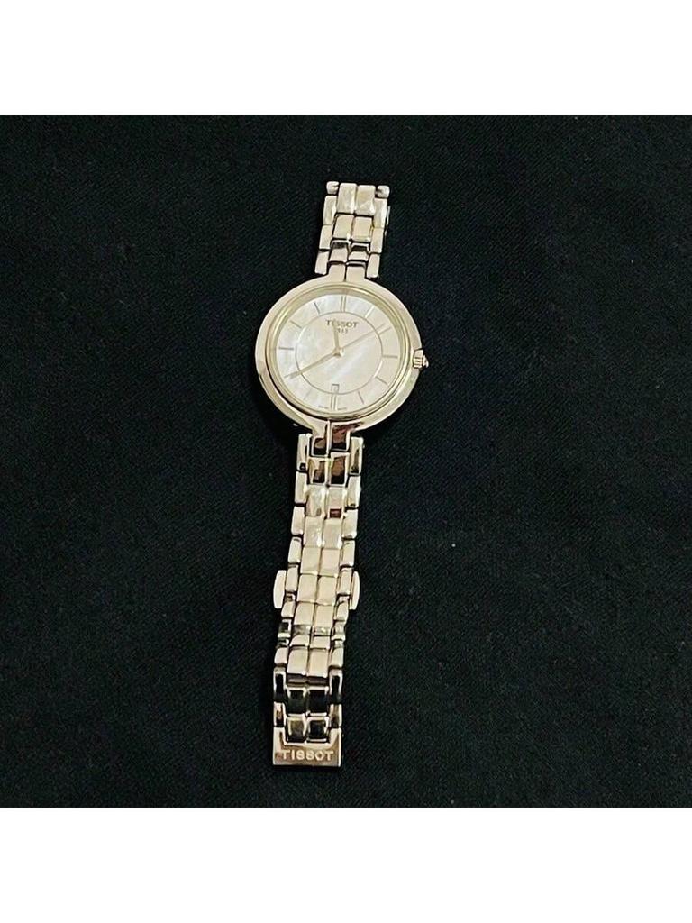 Tissot Flamenco Quartz Movement Watch with Date Display, Small, Simple & Elegant Women's Swiss Watch, 30mm White Dial, Steel T094.210.11.111.00