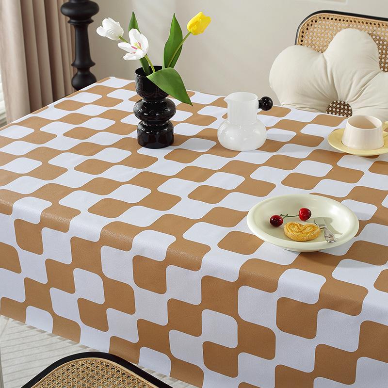 Tablecloth Fabric Waterproof And Oil-Proof Leave-In Rectangular Tablecloth Dining Table Cloth Coffee Table Pvc Student Desk Mat