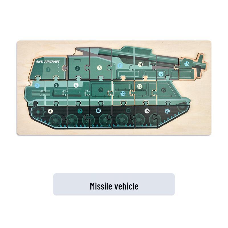 Children s 3D Military Puzzle: Educational Wooden Jigsaw Matching Toy