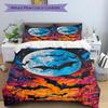 3pc Moonlit Bats Terrifying Cover Set - 1 Quilt Cover + 2 Pillowcases, All Seasons Bedroom Setting, Perfect for Home072