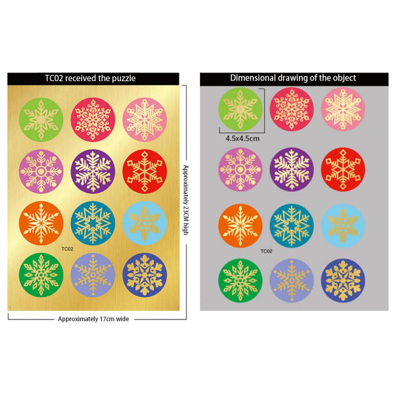 Envelope Stickers Hot Stamping Gift Packaging Household Products Self-adhesive Stickers Christmas Christmas Decoration Candy Box