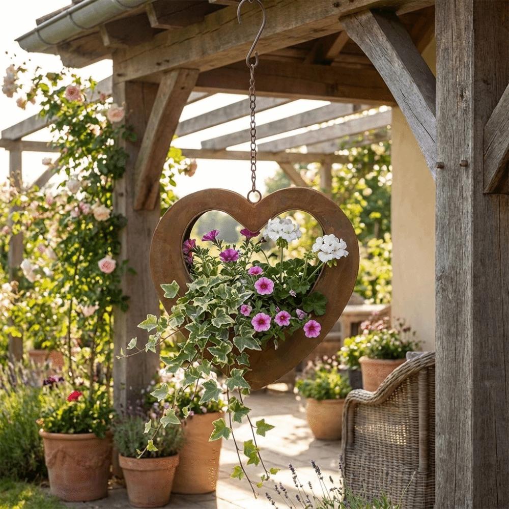 Retro Metall Pflanzhänger Eisen Pflanzgefäß Dekorative Hängende Blumentopf Garten Terrasse