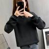 Unisex Oversized Fleece-Lined Hoodie - Plain Round Neck, Thickened, Long Sleeve, Couple Wear