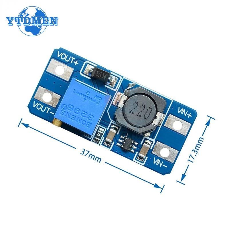 1PCS MT3608 DC-DC Boost Module Adjustable 2A Boost Plate Step Up Module 18650 with MICRO/Type-C USB 2V-24V To 5V 9V 12V 28V