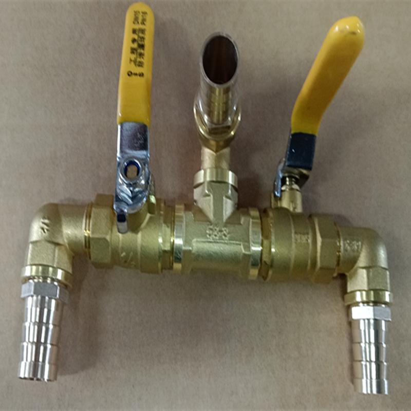 Brass Push-to-Connect Ball Valve Reducing Tee for Water Pipes (Sizes: 6/8/10/12/14/16mm)