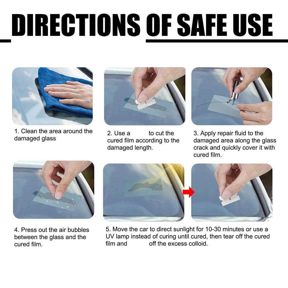 Bilvindussprekker Borte Glassreparasjonssett DIY Bilfrontrutesett reparasjon Revolusjonerende frontrute Glasssett Reparasjonsdråper Dropshipping I6J7