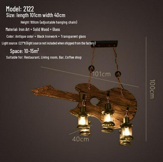 Vintage Industrial Wood Chandelier for Restaurants & Cafes