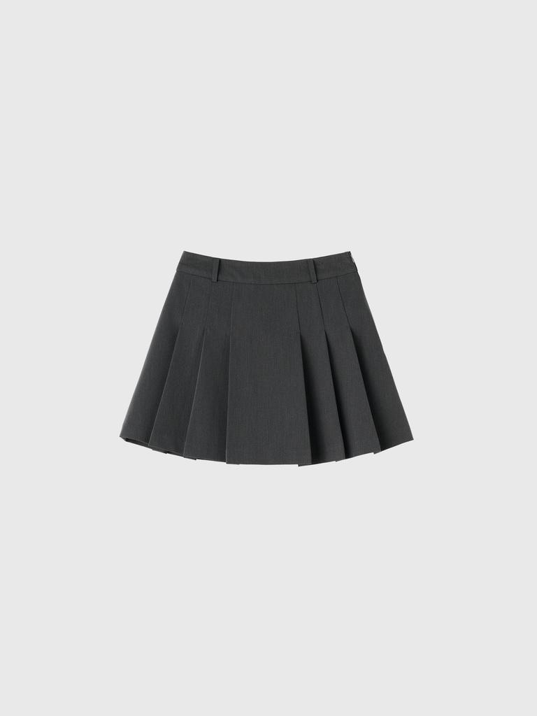 General Idea Formal Pleated Mini Skirt [Charcoal] / Gf1Lsk501