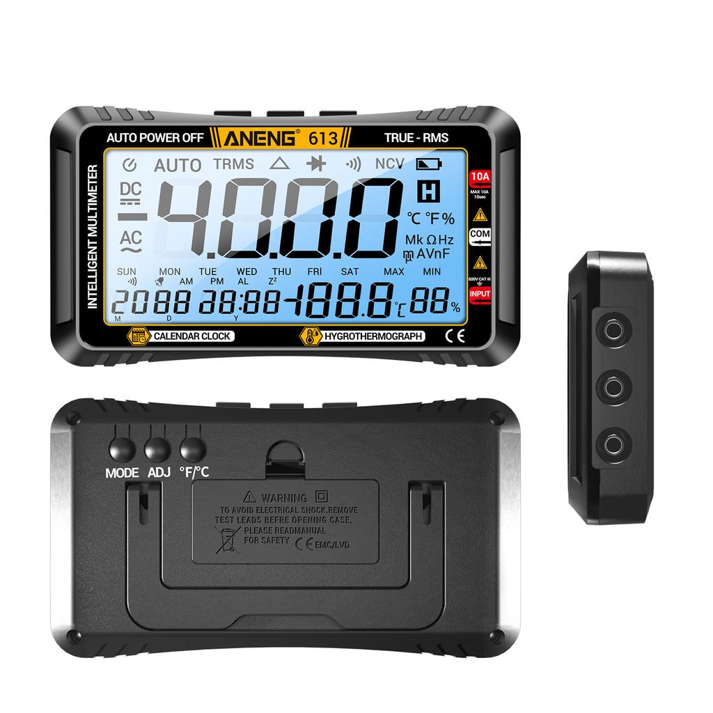 ANENG 613 3 In 1 Smart Multimeter Perpetual Calendar Temperature Hygrometer 4000 Counts Digital