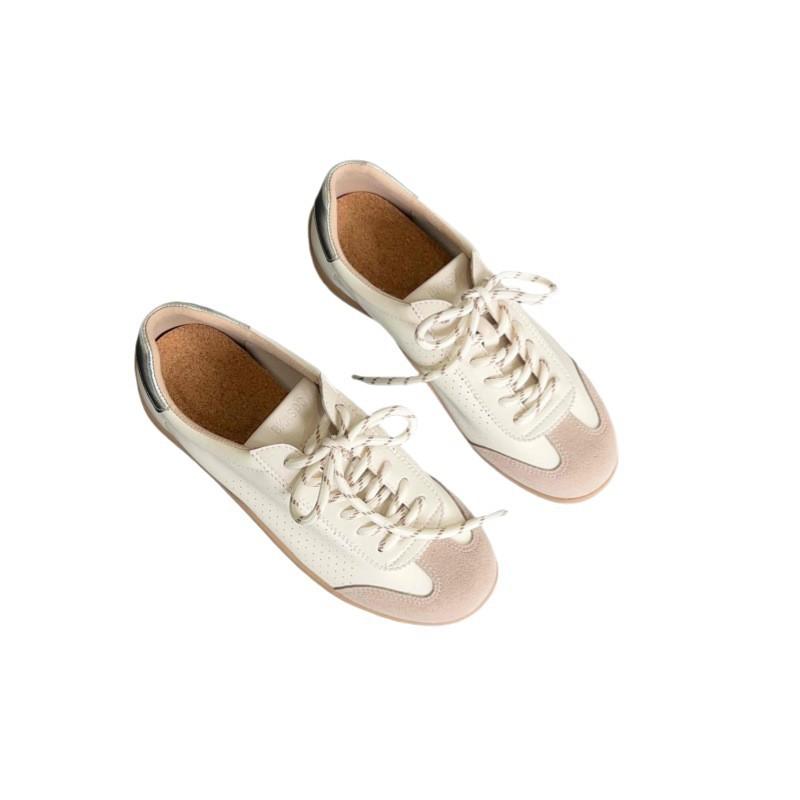 Wersja ze skóry bydlęcej~ Nowe jesienne skórzane sportowe małe białe buty damskie na platformie niemieckie buty treningowe buty Forresta Gumpa codzienne buty deskorolkowe