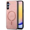 For Samsung Galaxy A25 5G (Global) (161.0 X 76.5 X 8.3mm) Leather Back Case Compatible with MagSafe Skin-touch Phone Cover