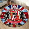Sunderland Afc Crest Custom Name Round Area Rug Carpet Rug For Living Room Bedroom Sofa Playroom Decor Nonslip Floor Mat