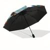 Colorful Butterfly Stained Window PanelUmbrella, Portable 3-Fold Compact Umbrella,Christmas Gift ES535