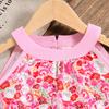 Children's Fashion Printed Halter Sleeveless Vest Casual Shorts Set,autumn Girls' Sweet  Set