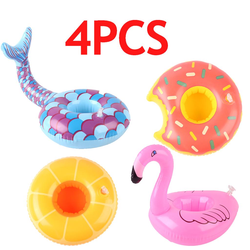 1PC Inflatable Drink Holder Pool Floats Floating Cup Holder PVC Beverage Float for Pool Party Beach Summer Accessories