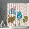 Cute Cartoon Shower Curtain Waterproof Polyester Fabric Bear Rabbit Elephant Cat Penguin Household With Hooks Bathroom Screen