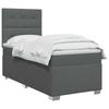 Box Spring Bed with Mattress Dark Gray 80 X 200 Cm Fabric