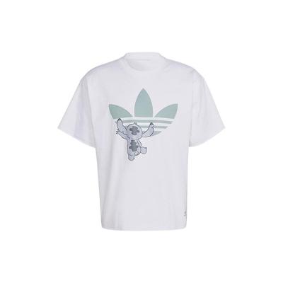 adidas Originals X Disney Stitch Camiseta de Manga Curta com Estampa de Desenho Animado Unissex Tops Branco HT3950