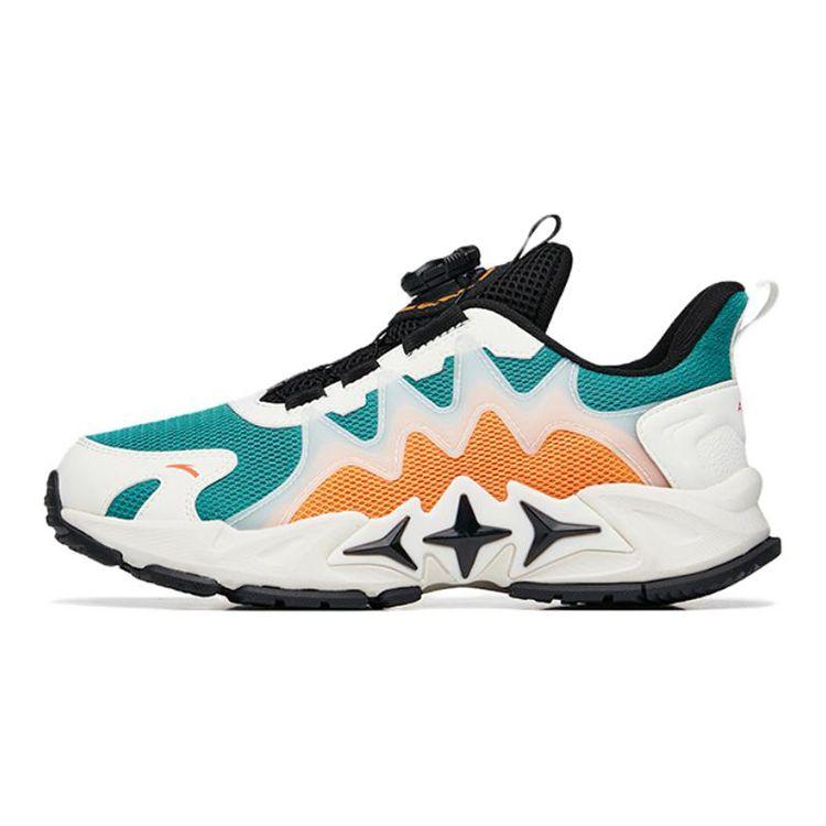 

Anta Kids Honghu 2.0 Non-Slip Shock Absorbing Wear-Resistant Low-Top Casual Shoes Kids sneaker White Green Orange 312238878-1 38