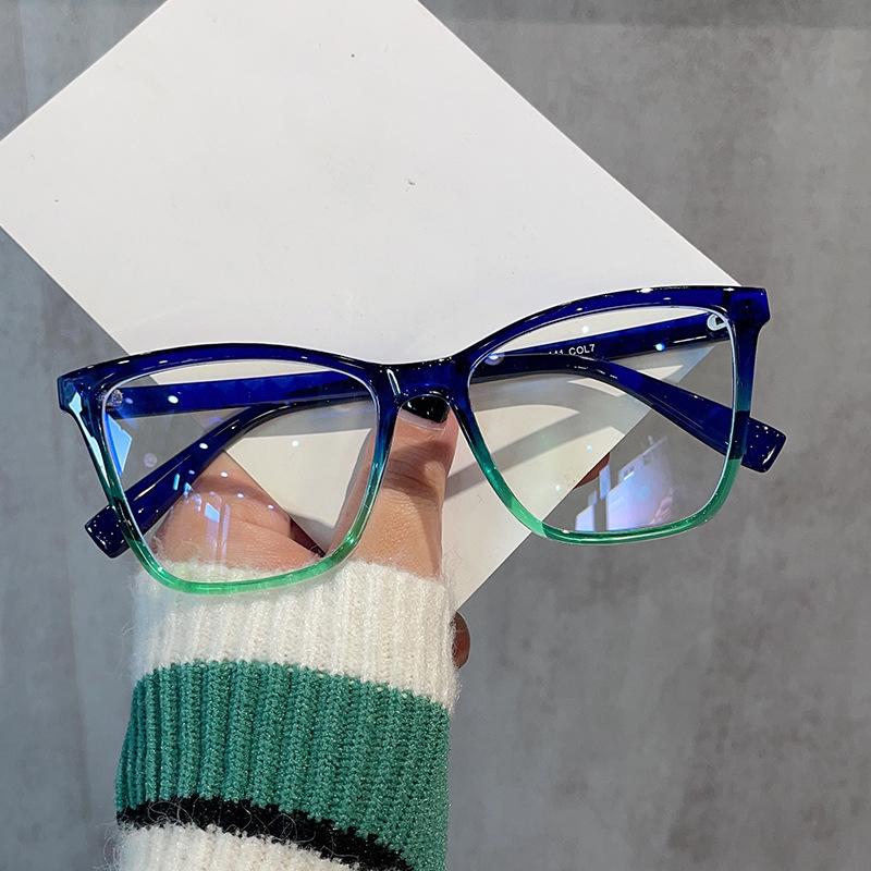Trendy Reading Glasses Women Anti Blue Light Cat Eye Computer Glasses Luxury Brand Ultralight Double Color Frame Presbyopia Plus